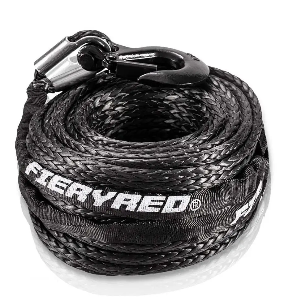 FIERYRED 3 м * 9 5 мм 23809 Ibs 4WD внедорожник Внедорожник Черная синтетическая лебедка с крюком