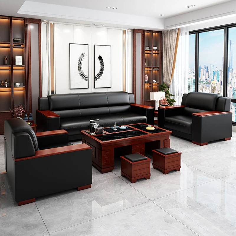 SF-08 escritorio office furniture commercial modern reception sofa office couch leather office sofa set furniture