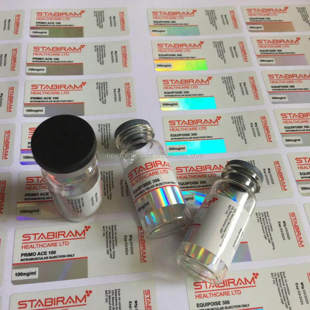 Wholesale Free Design Custom 10ml Steroid Vial Labels For Test Cypionate ,EQ