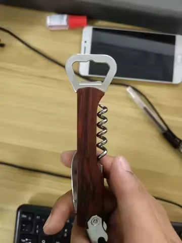 Promotion Multi-functional Wine Opener Wooden Rosewood Seahorse Knife Bottle Opener Stainless Steel Bottle Opener