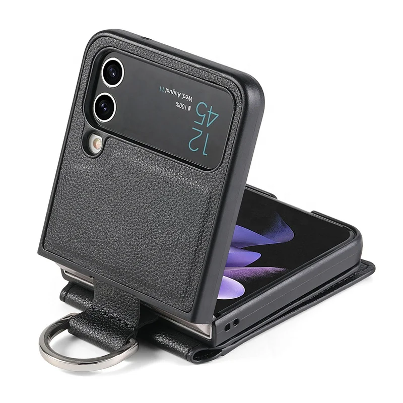 Magnetic Leather Case For Samsung Galaxy Z Flip 3 Cover With Card Slot Luxury Wallet Business Telephone Bags Protector Z Flip 4