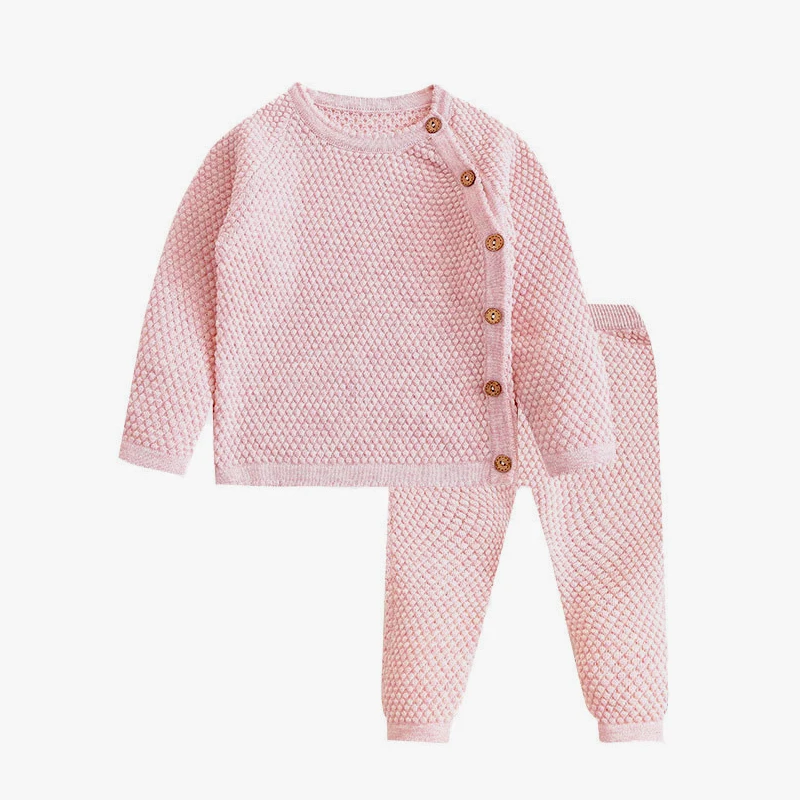 Baby Boy Girl Clothes Sets Spring Newborn Baby Girl Clothing Tops + Pant Outfits Knit Sweater Baby Pajamas Set