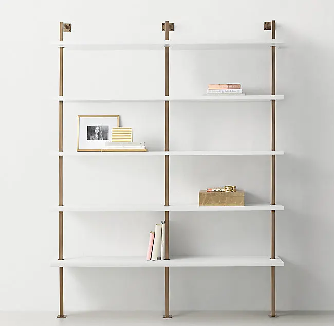 metal golden wall aluminium book shelf bookshelf