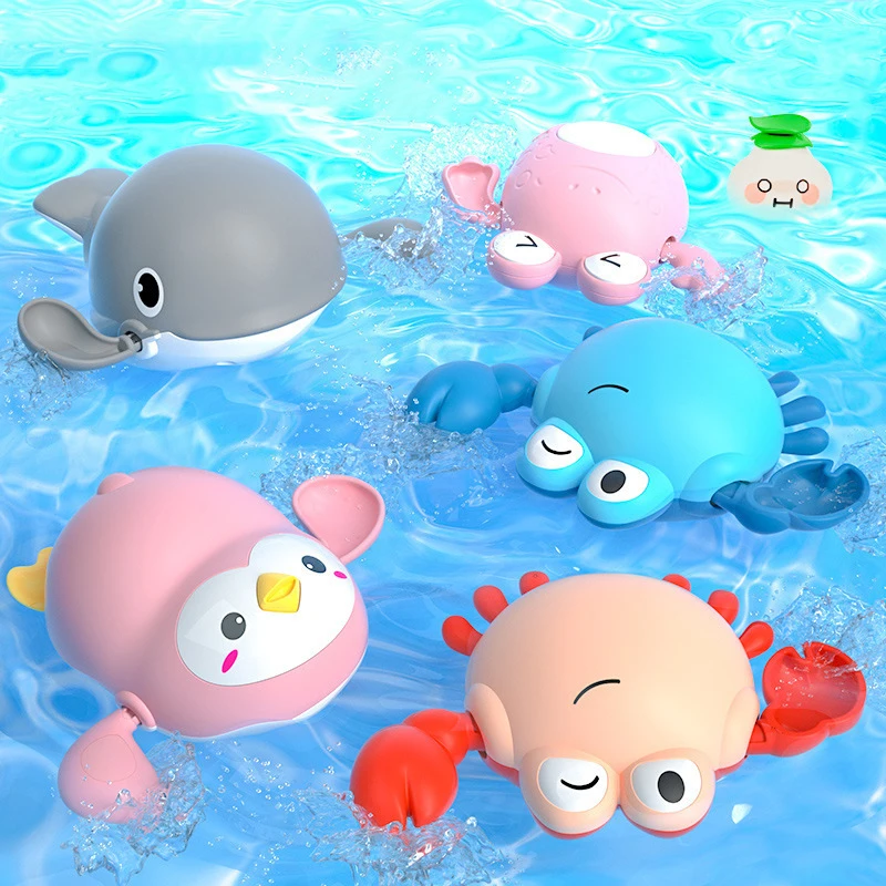 Animal Bath Toys Wind Up Diver Baby toys Swimming Floating Sea turtle Swim and Crawl Wind Up Toys Pool Bath For Kids