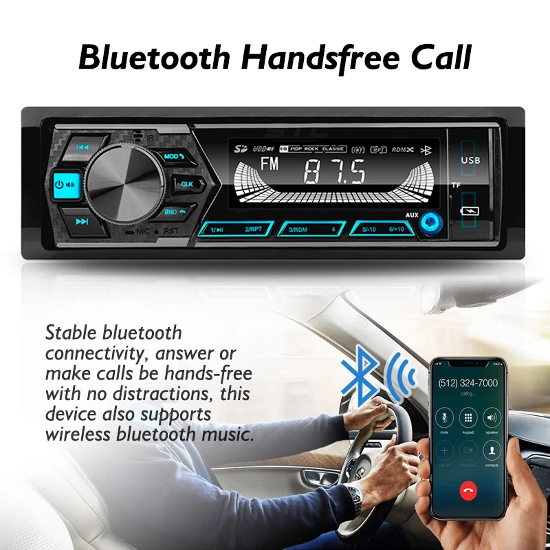 1din Car Stereo Remote Control Digital Bt Audio Music 12v Usb/sd/aux-in Car Radio Mp3 Player USB/SD Universal