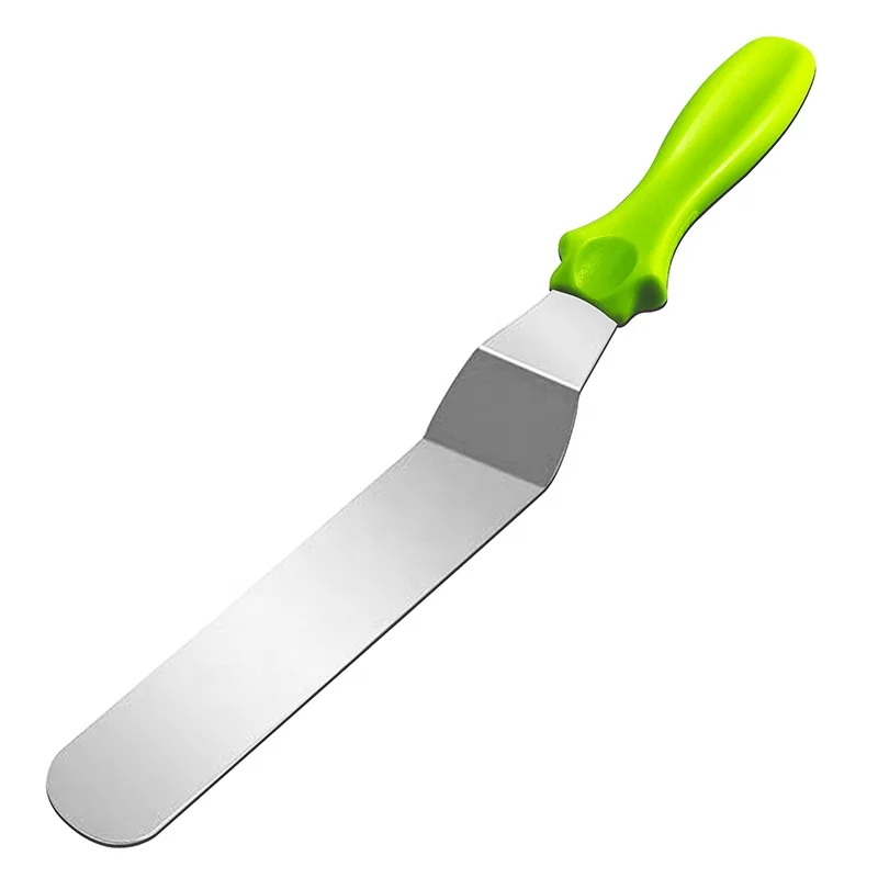 Hot Sale Angled Stainless Steel Cake Icing Spatula With Plastic Handle