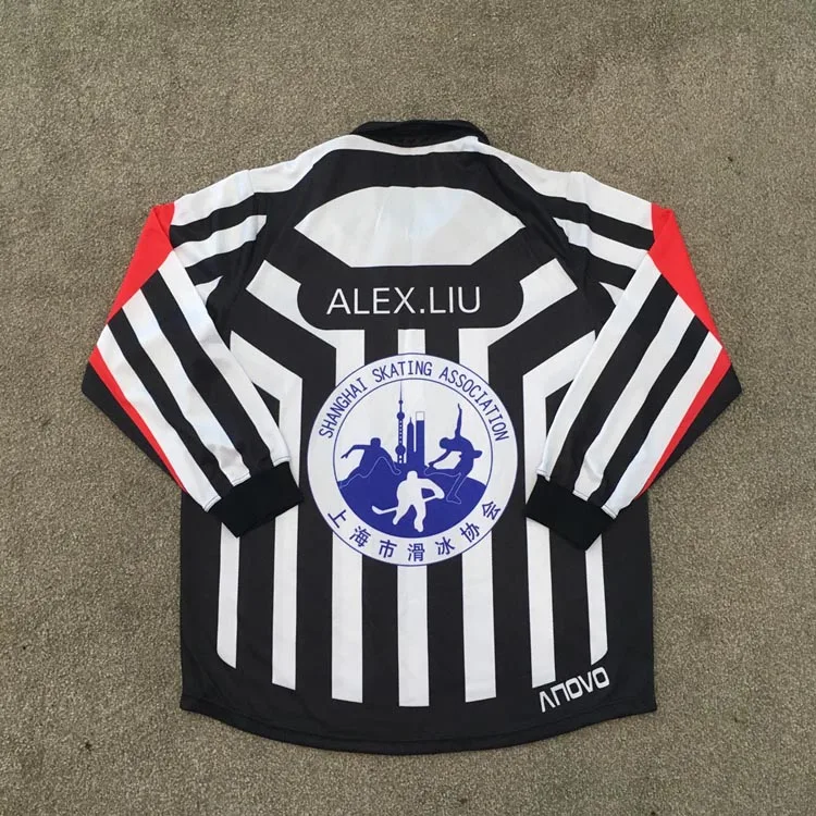 high quality custom made professional referee ice hockey jersey