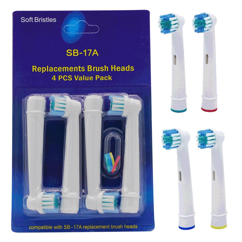 Сменные насадки для щетки, совместимые с электрической зубной щеткой