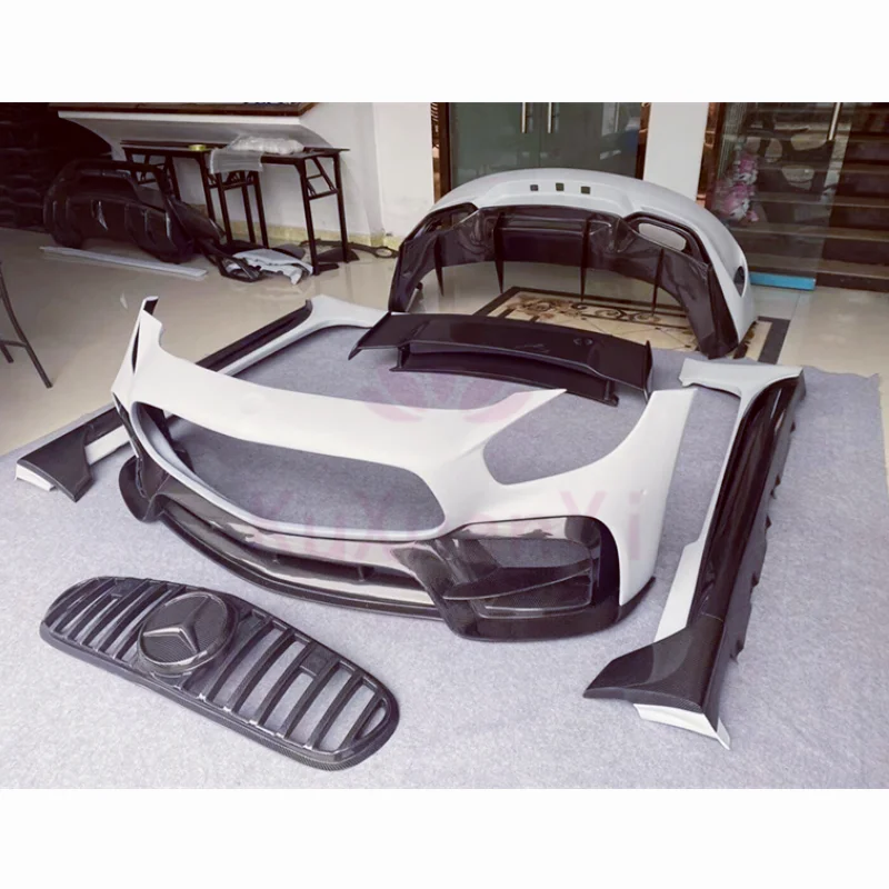 IM style carbon fiber front and rear bumper side skirt hood body kit for Mercedes Benz Amg GT GTC GTS