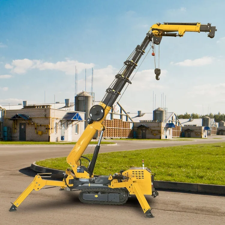 Tonlita 3 Ton Diesel and Electric Mini Narrow Space Lifting Crane Crawler Spider Cranes with Fly Jib and Glass lifter