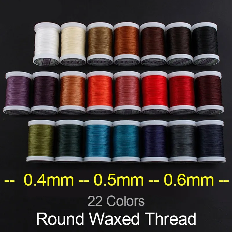 0.5mm Round Waxed Thread for Leather Craft Sewing Jewelry Handmade Braided Polyester Cord Wax Coated Strand Strings