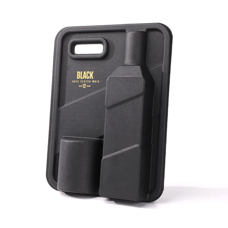 custom pulp container biodegradable Black wet press grinding tool used for packaging whiskey and wine