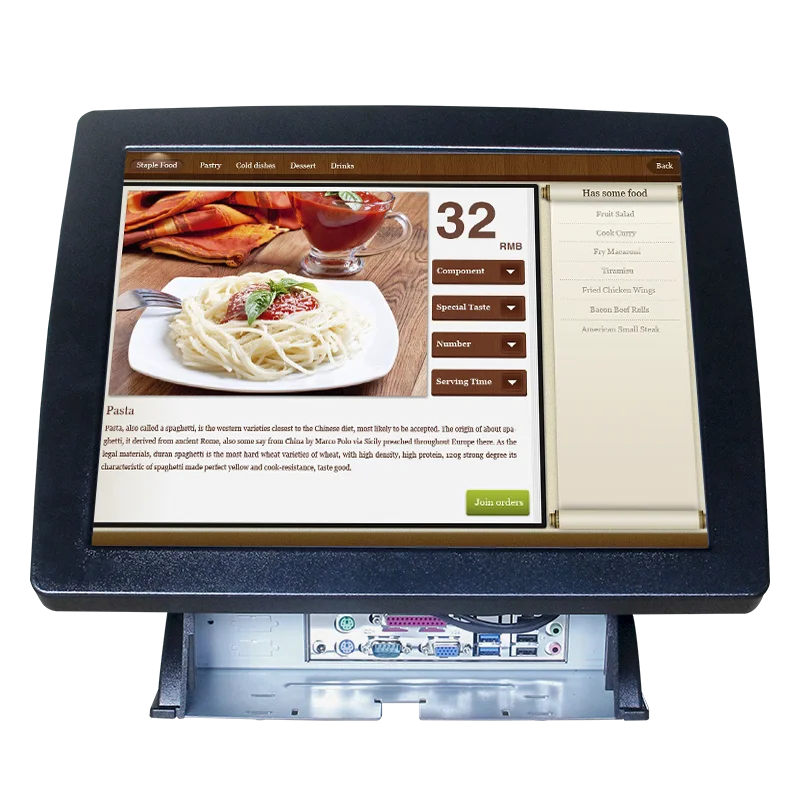 15 Inch Pos System Cash Register Touch All In One Pc Dual Screen Pos Terminal Machine With Printer