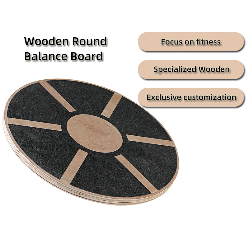 Yoga Wood Round Balance Board For Fitness Equipment Wobble Board Standing Desk Balance Board Trainer Gymnastics Balance Pad