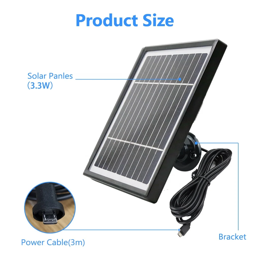 Monocrystalline Silicon Paneles Solares Waterproof Adjustable 4W USB Solar Charger for Doorbell Camera Portable Solar Panels
