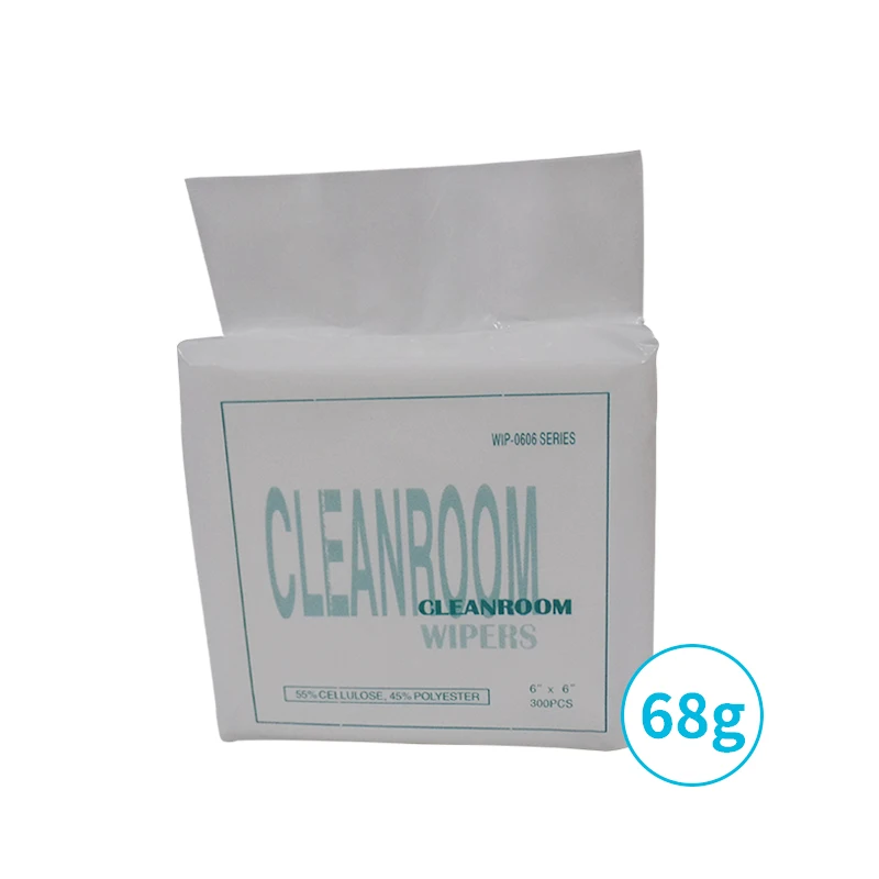 WIP-0606 300pcs 6inch 68gsm industry clean room equipment dustless cool cut disposable celluose spunlace non woven cleaning wipe