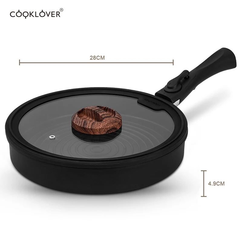Cooklover Cheap 28cm Commercial Aluminium Fry Pan With Handle