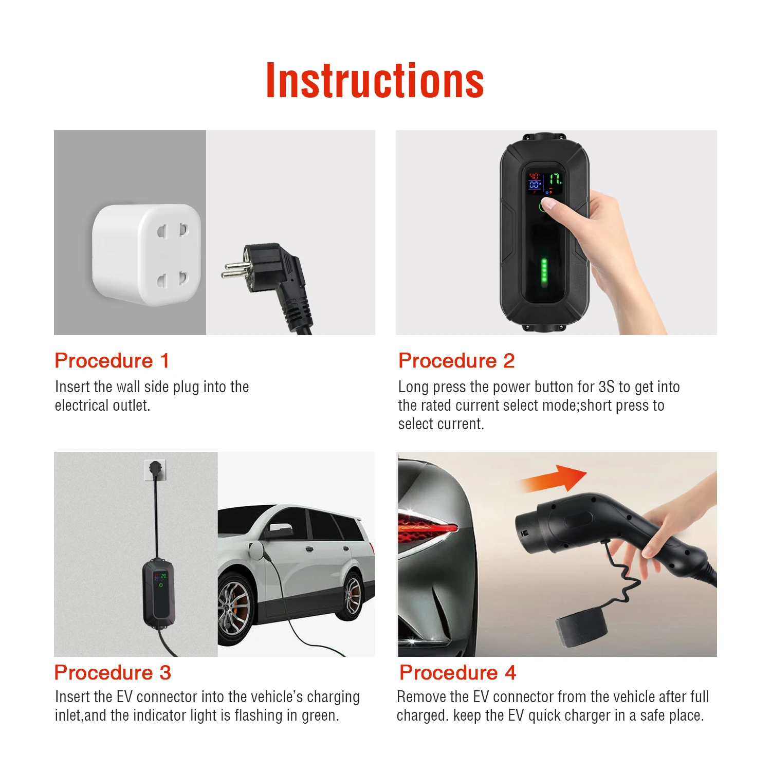 Оптовая продажа 32a портативный ev зарядное устройство Регулируемый 13A/16A/20A/32A 1 Фаза 3 фазы Электрический автомобильное с экран дисплея