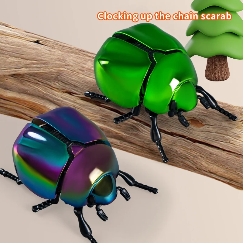 Cheap New Hot Selling Clockwork Classic Toy Battle Beetle Insect Creative Scarab Wind-up Funny Chain up Toys for Kids