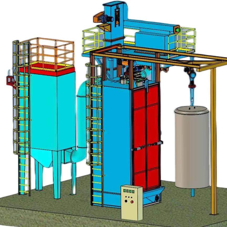 Casting elbow suspension hook shot blasting machine