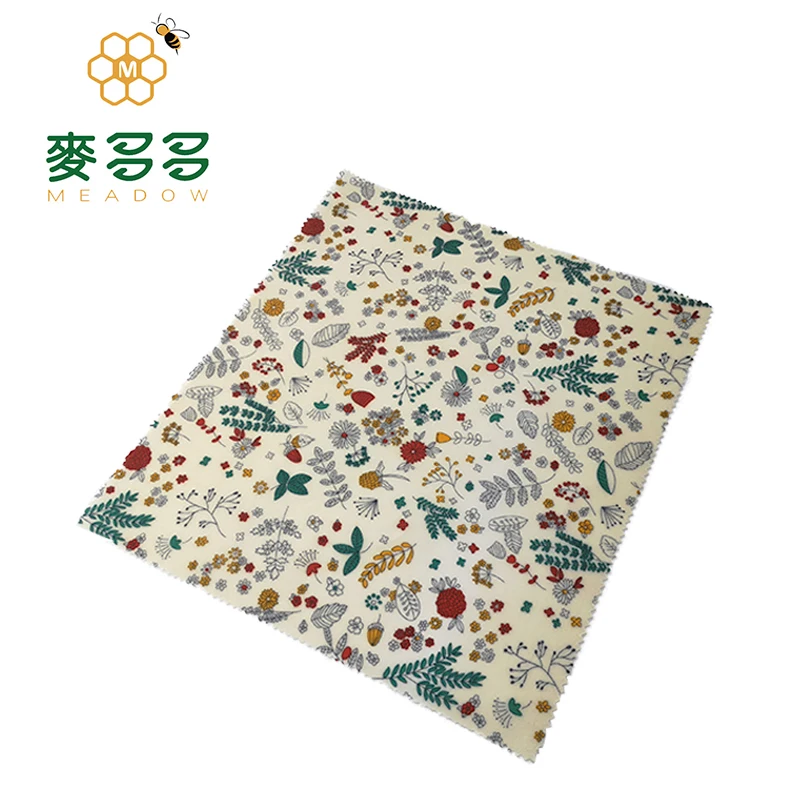 Hot sale durable custom printed reusable food beeswax wraps