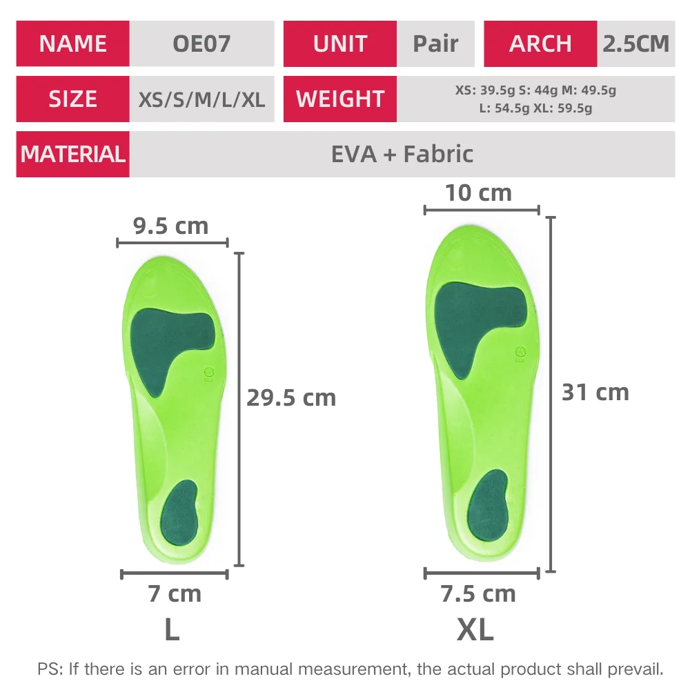 Absorbs Shock, Reduces Over-pronation Classical Orthotic Metatarsal Arch Support - EVA Layer Conforms to Foot Contours