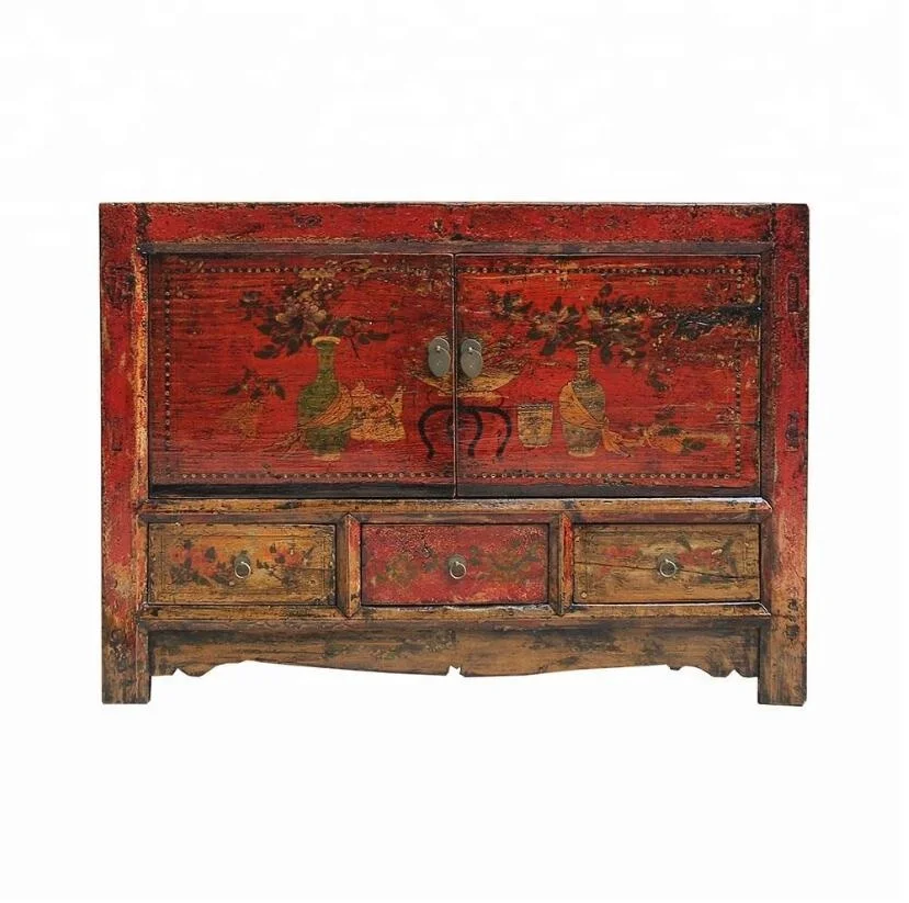 Азиатский Антиквариат, винтажная роспись вручную, монгольский сервант, мебель