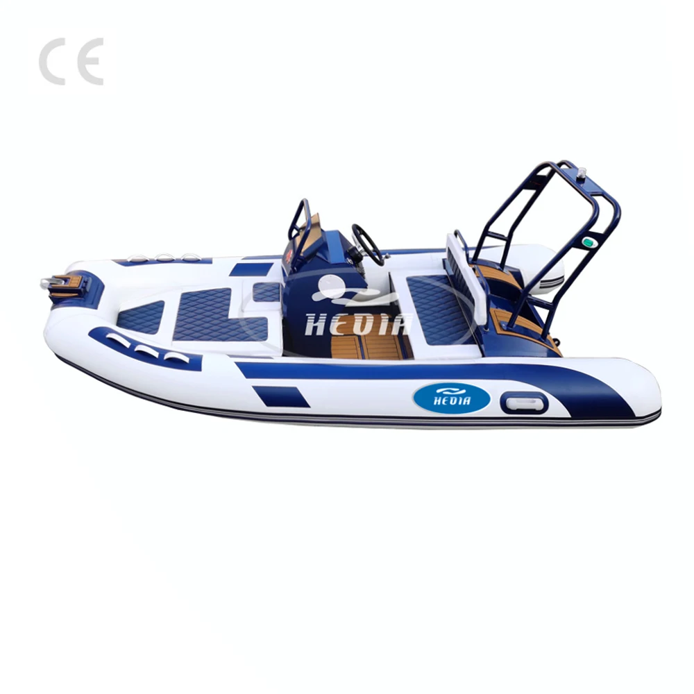 Hedia 14 ft high speed china rib 420  hypalon aluminum rib inflatable boat with motor