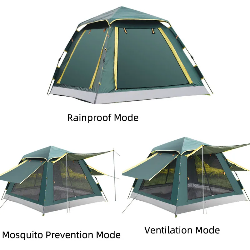 Automatic Four sided Camping Tent 210D Oxford UV proof Instant Pop up Beach Tent Waterproof Canopy Rain Fly Dome Tent