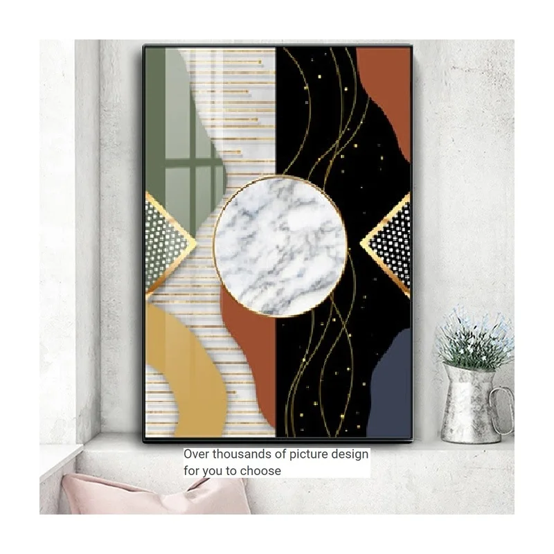 3D Effect Abstract Porch Decorative Painting Modern Decor Items for Home Murals Corridor Crystal Porcelain Hanging Paintings