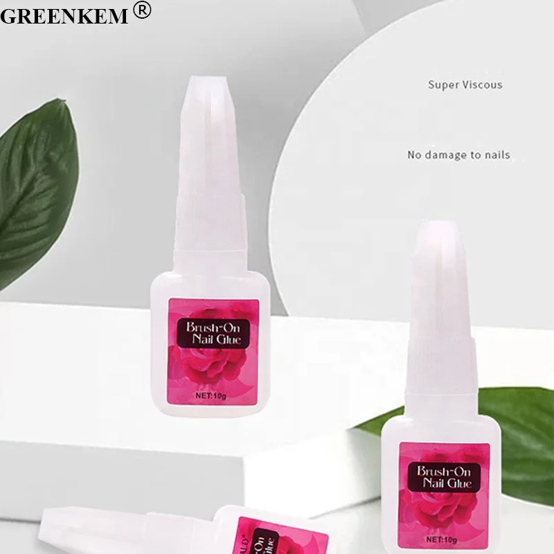 New 10g Nail Tips Glue With Brush Private Label Custom False Nail Tips Glue Acrylic Brush Manicure Tools Fast Drying Nail Glue