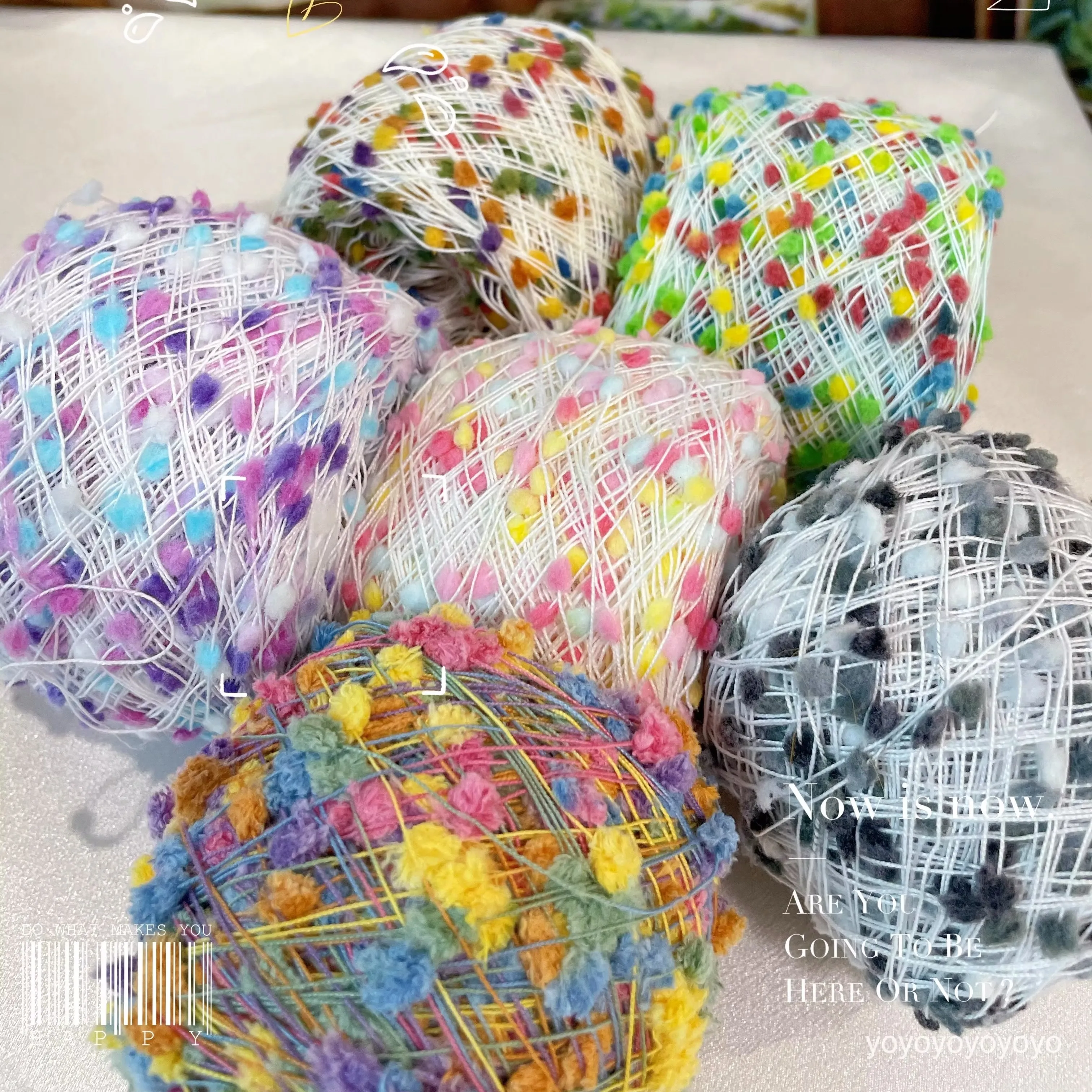 Brand New High Quality polyester knitwear yarn ping pong yarn for rug scarf knit