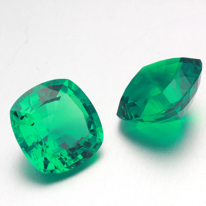 Starsgem 4*4mm-7*7mm Synthetic Cushion Cut Colombian Emerald with inclusion lab emerald