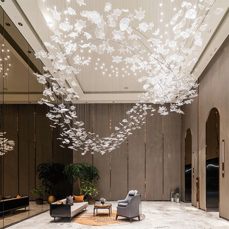 Professional Customized Elegant Villa Living Room Crystal Glass Chandelier Lamp