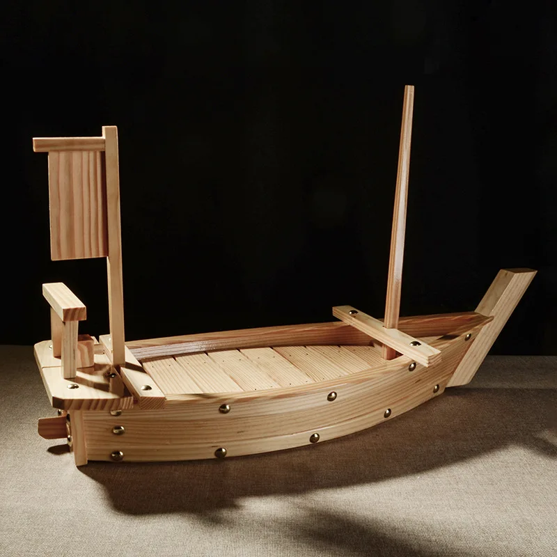hand made reusable hotel restaurant japanese natural bamboo wood sushi boat for big party