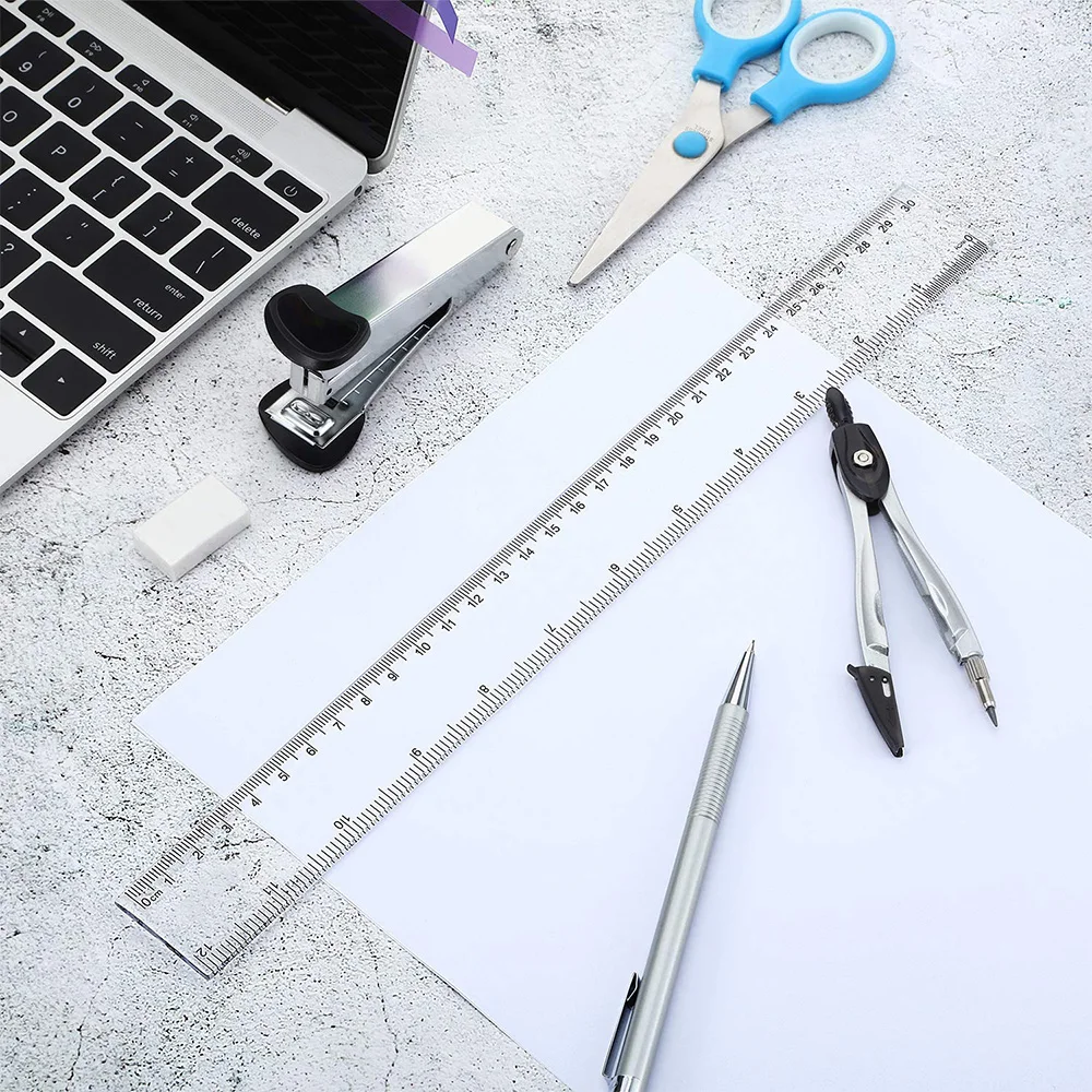 SINOART 20/30/40/50/60/100cm Clear Straight Ruler Plastic Ruler With graduation both in metric & inch