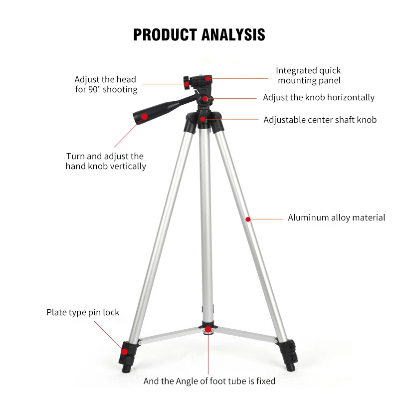 360 Rotating Adjustable Angle 150CM 59' Professional Overhead Tripod Mobile Phone dslr Camera Holder Tripod Stand