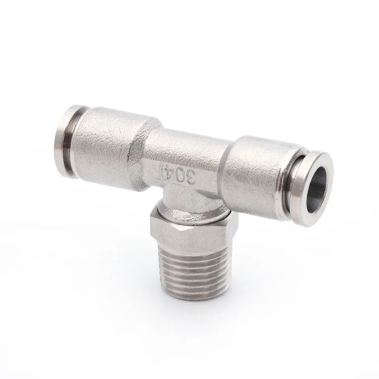 
SPB series T tee external thread stainless steel tube quick insert joint 