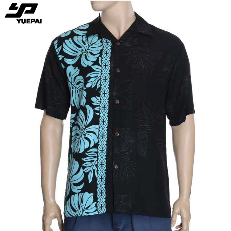Wholesale Short Sleeve Button up down Custom print Floral Soft Rayon Aloha Mens Beach Wear printed Hawaiian Shirts for men