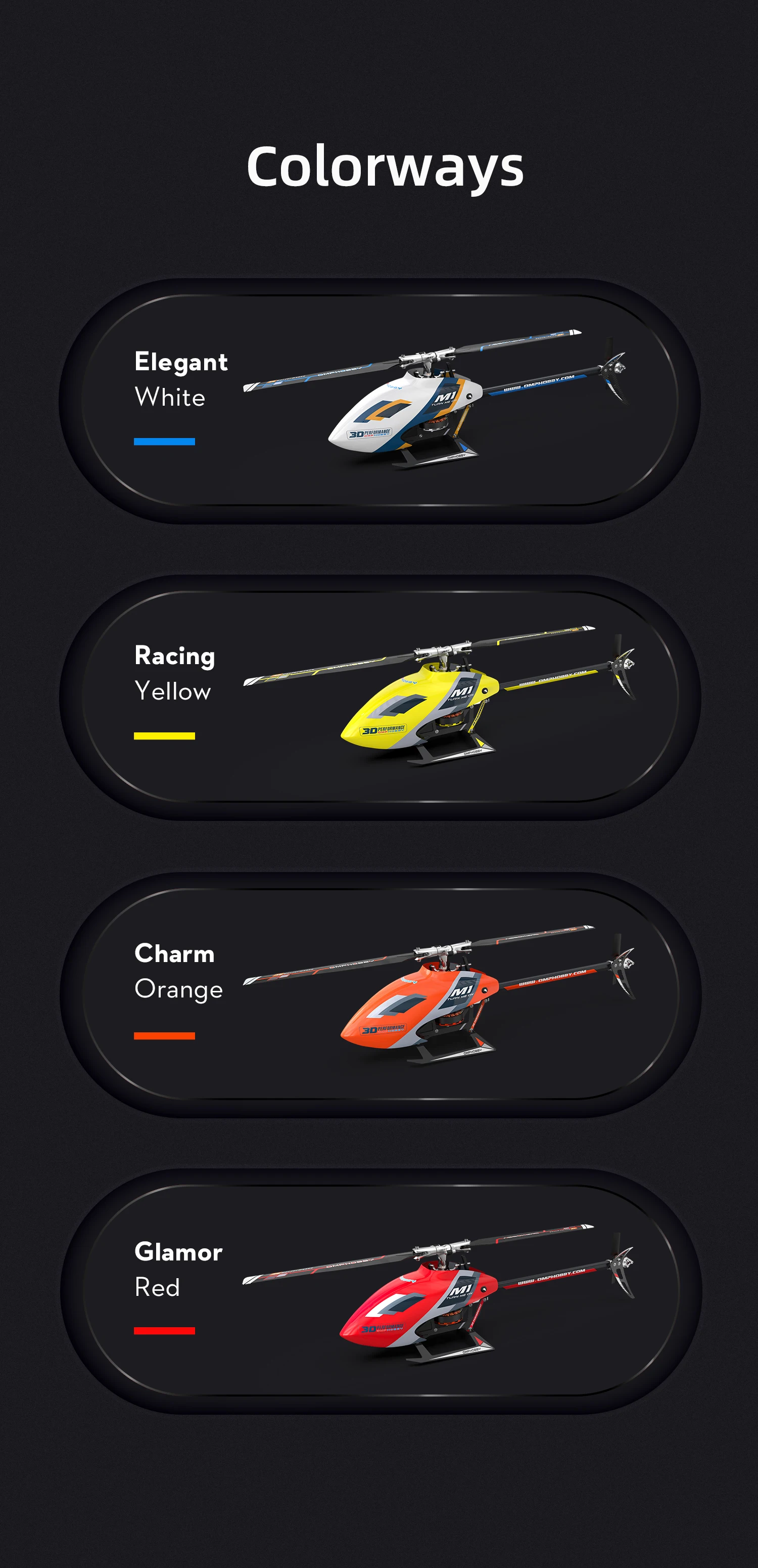 Omphobby New Arrival M1 EVO Upgrade Version of M1 3D RC Helicopters 6 channel Direct-Drive flight RC helicopter BNF for Adults