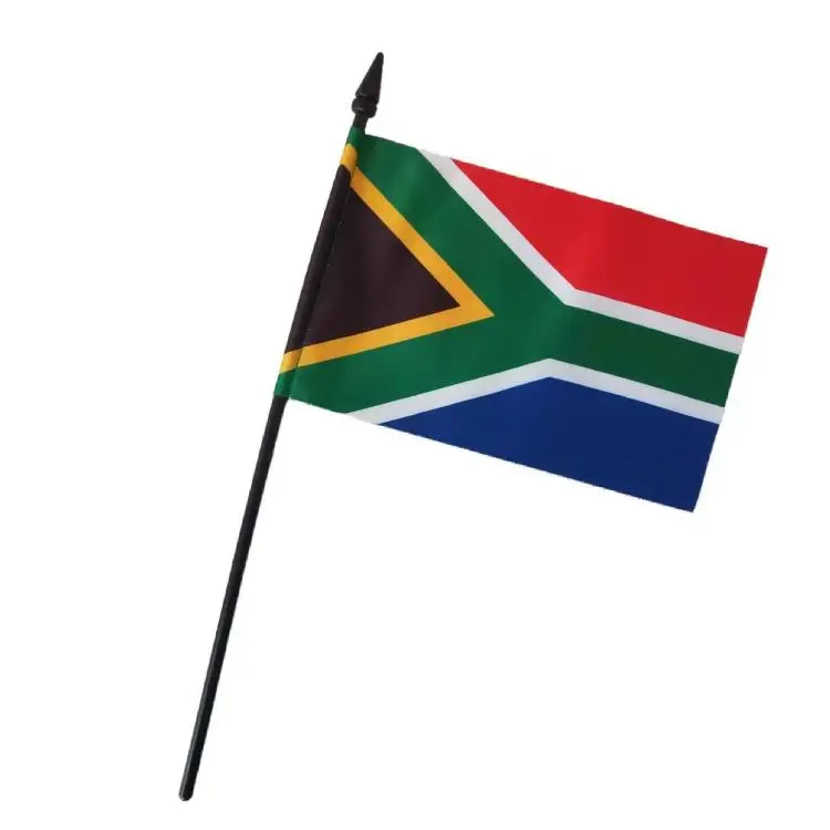 10*15cm manufacture offer za small flag South  Africa hand held flag double side hand waving flag