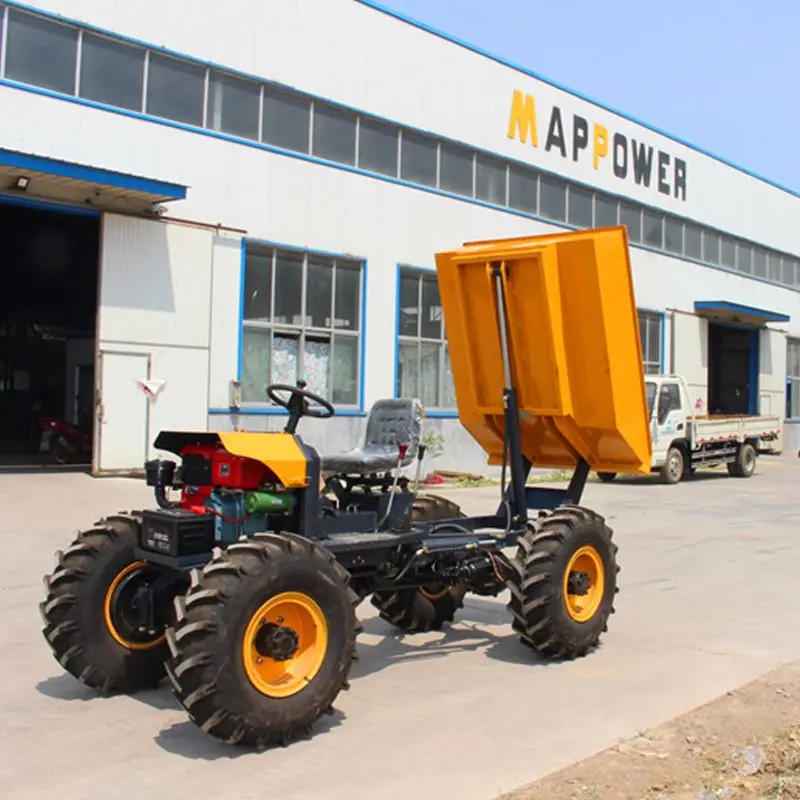 1 T Mini Site Dumper Diesel Hydraulic Tipping Trucks Oil Palm Dumper Hopper Capacity ZY100 Garden Farm Dumper With CE Approved