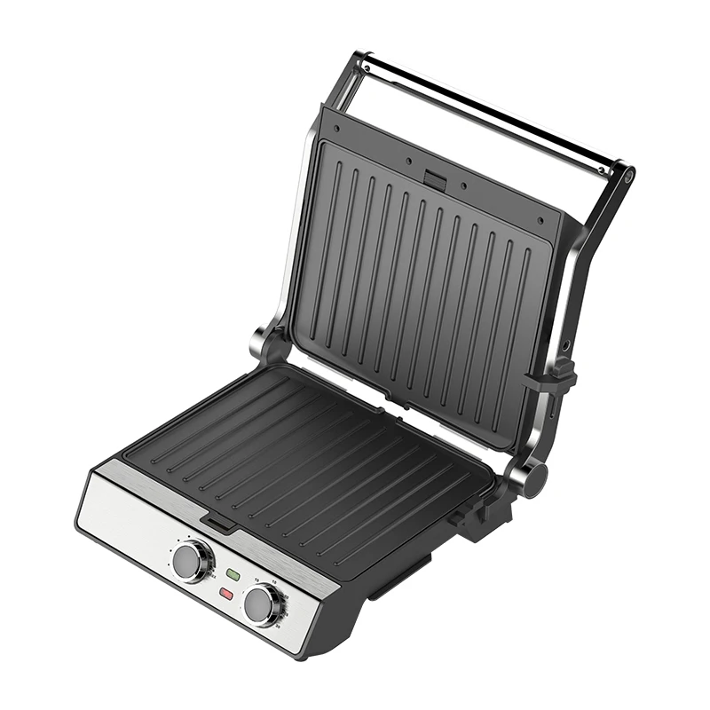 2000W Detachable 4-Slice Plate Open 180 Degrees Stainless Steel Contact Grill Maker