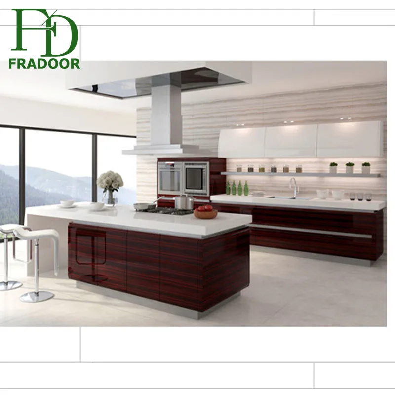 Aluminum modular wardrobe cabinet marble counter top modern kitchen cabinets design