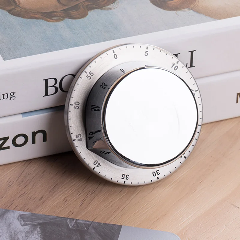 Mechanical Stainless Steel Flying Saucer Cooking Baking Time Management Timer Alarm Clock For Kitchen