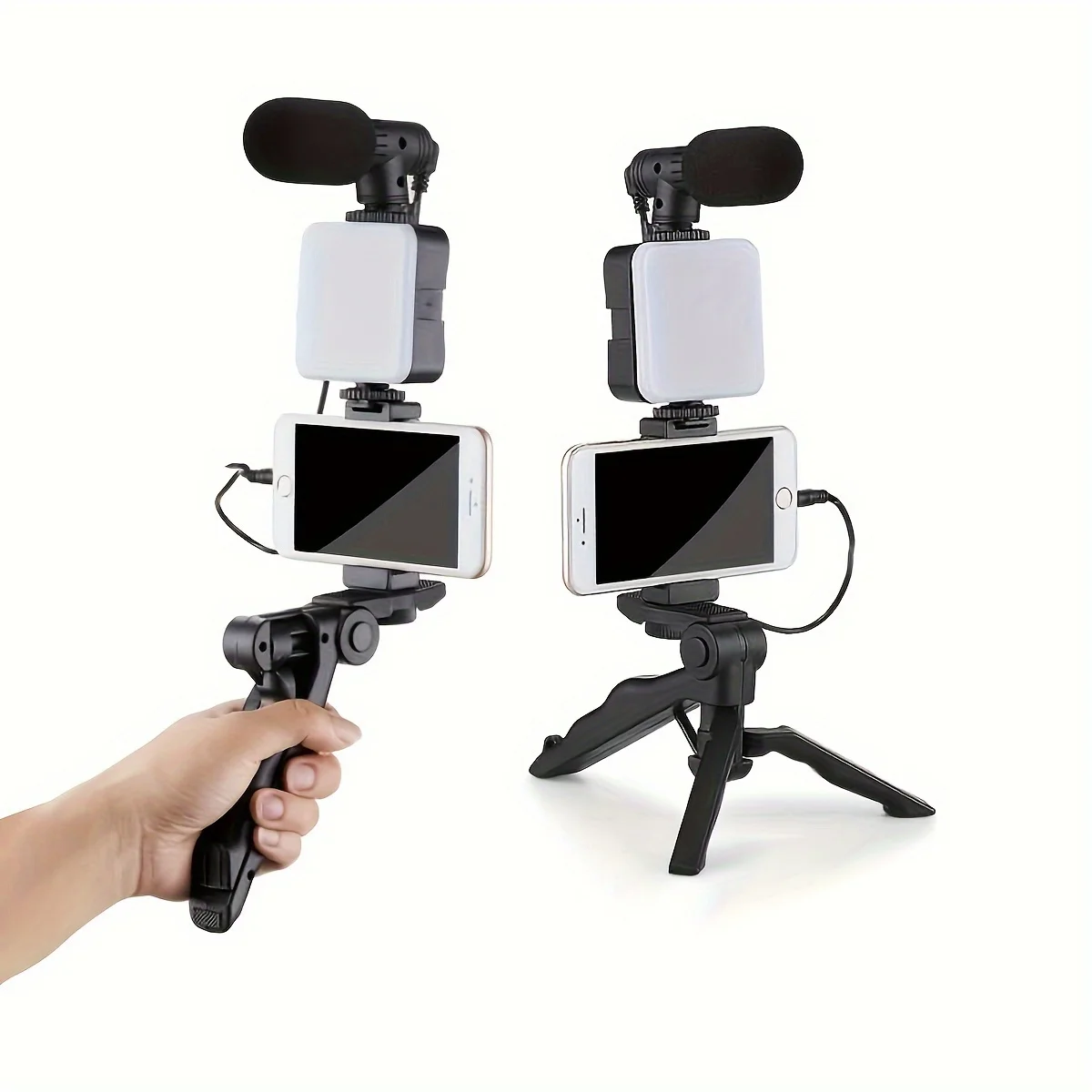 Outdoor Live Shooting Fill Light Triangle Stand Portable Live Broadcast   Stand  Microphone phone Selfie live streaming tripod