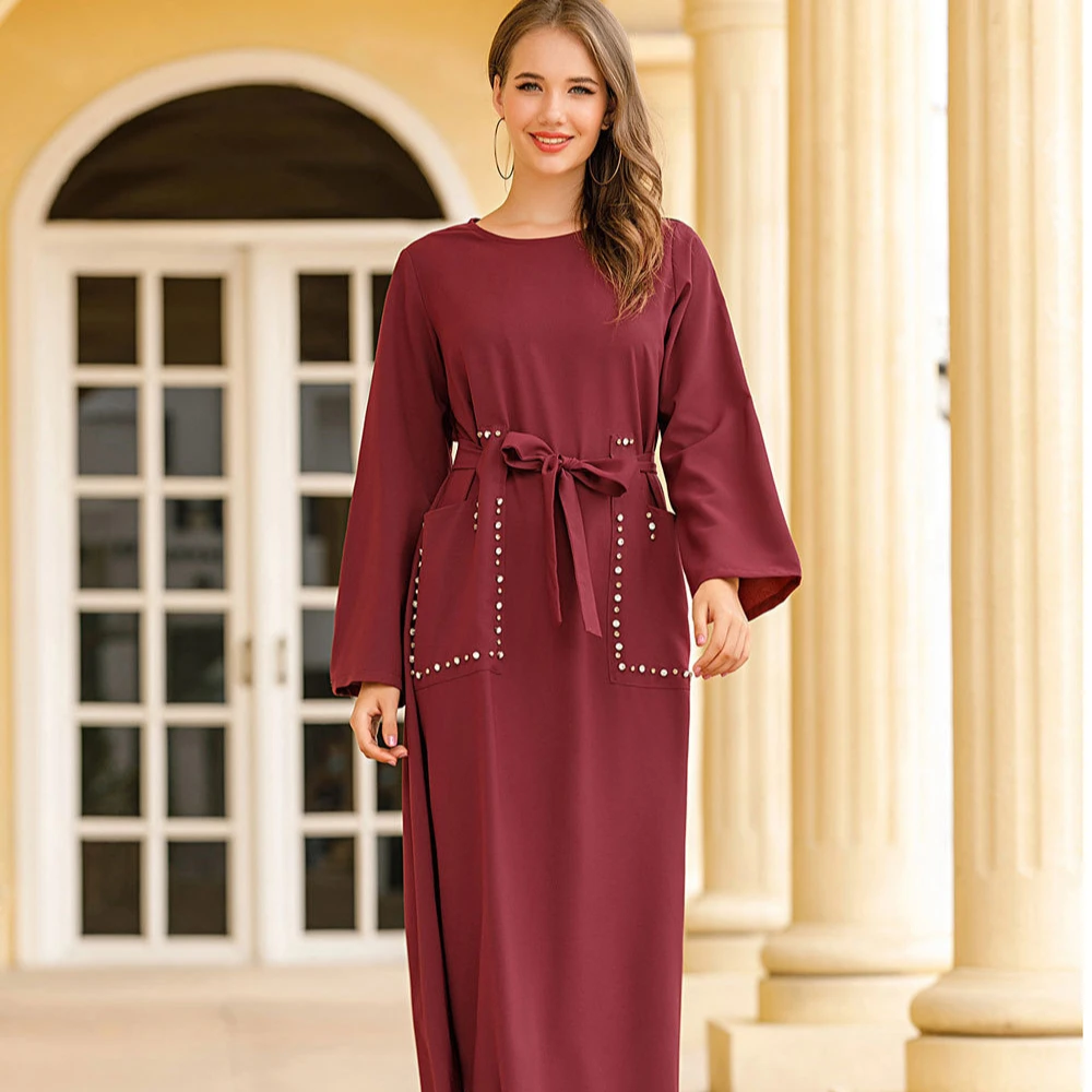 New arrival hot sell modern women fashion casual abaya islamic clothing kaftan maxi dress