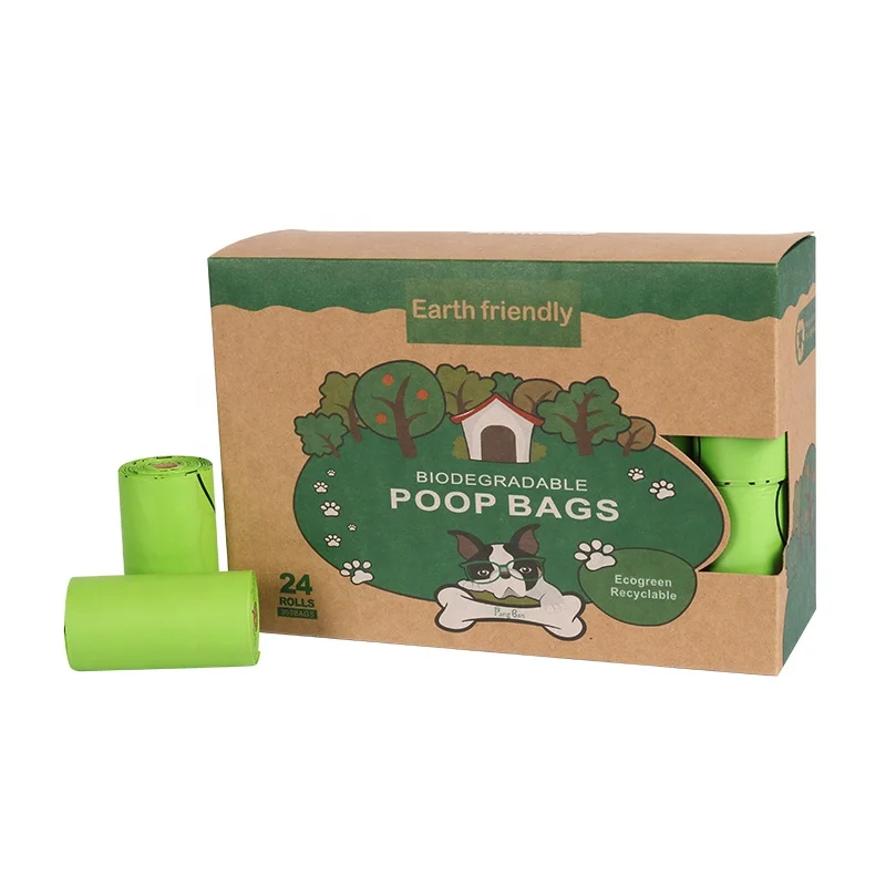 
100% biodegradable pet waste bags cornstarch dog poop bags custom printed biodegradable 