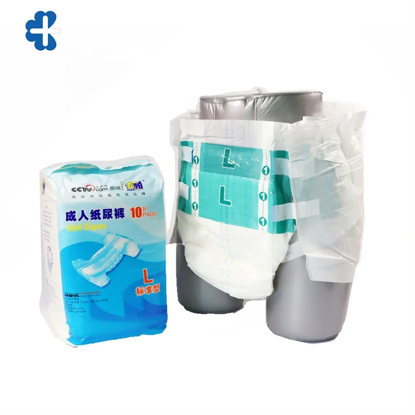 Chinese Manufacturer Cheap Disposable Printed Wholesale Adult Diaper with PP Tape