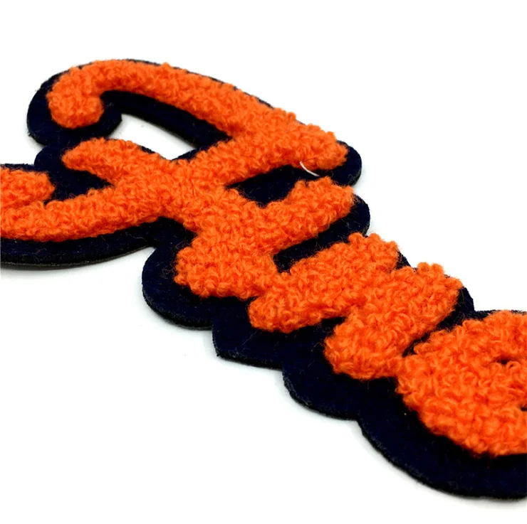 
Wholesale Custom iron on embroidery towel chenille patches for clothing 